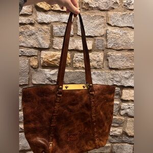 Patricia Nash Large Brown Leather Shoulder Purse Handbag